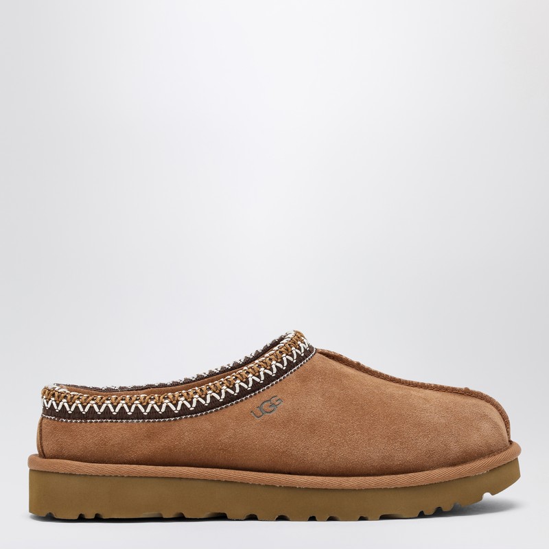 Ugg Tasman Chestnut Eather Slip Ons In Brown