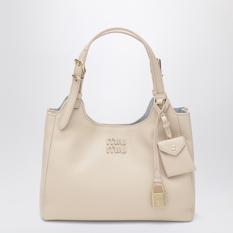 Light beige hammered leather bag