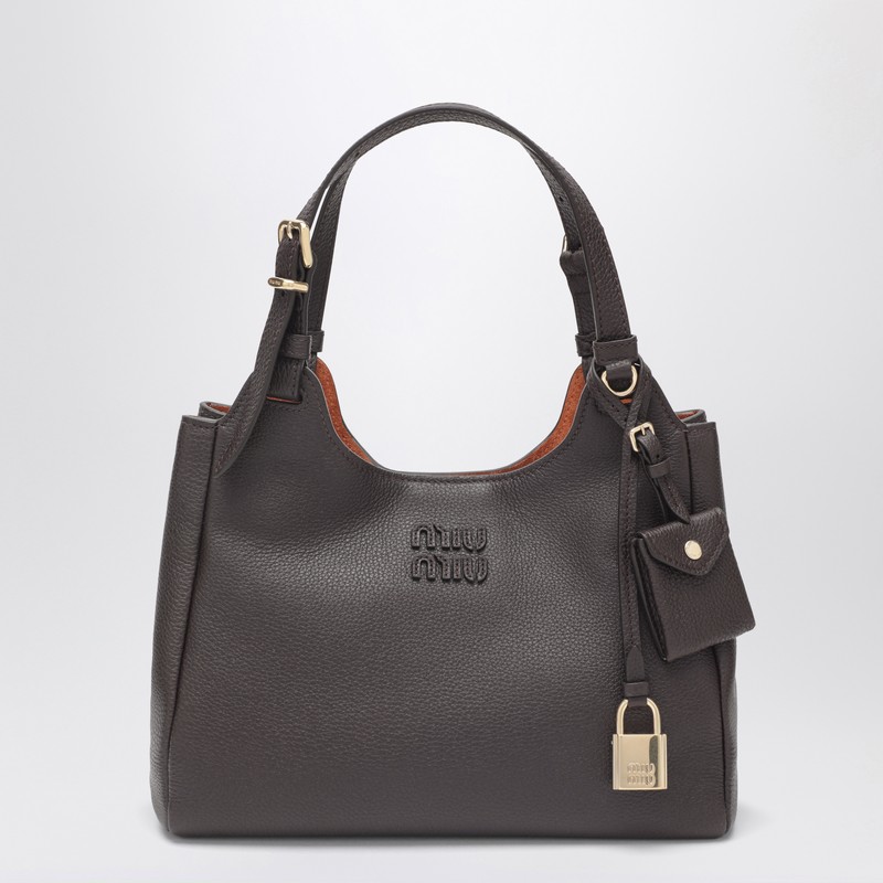 Brown hammered leather bag