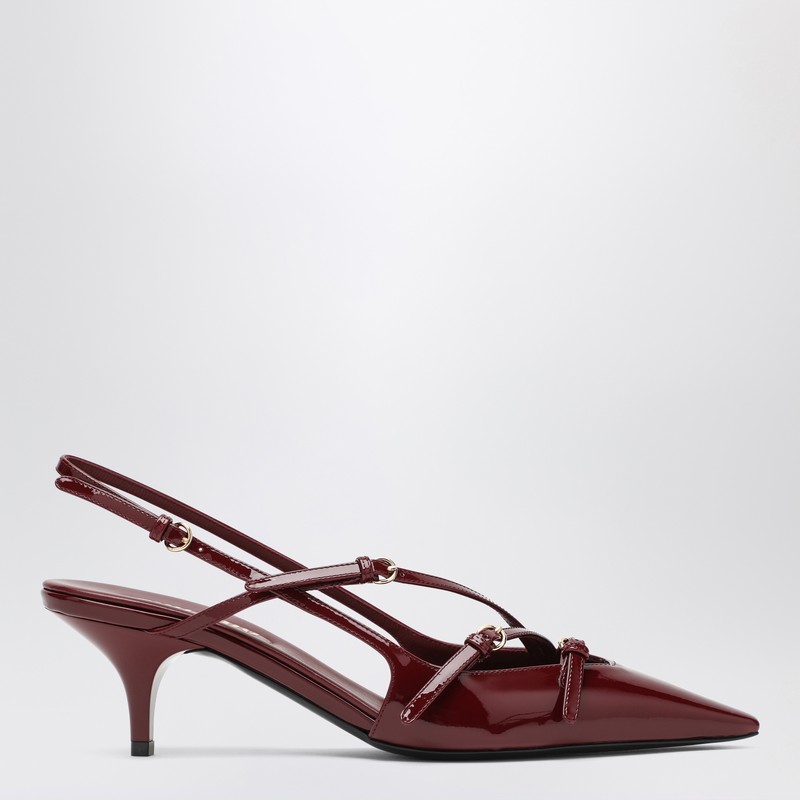 Slingback deep purple in patent leather with buckles