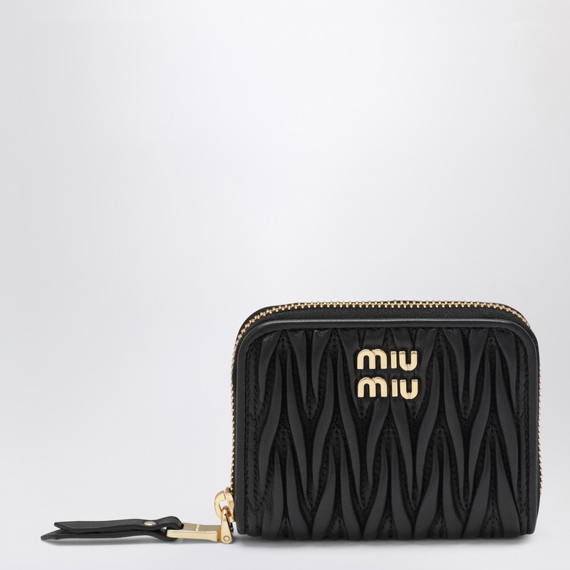Black matelassé nappa coin purse