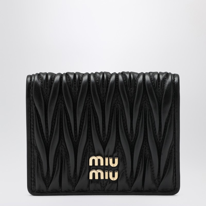 Black Nappa leather quilted wallet