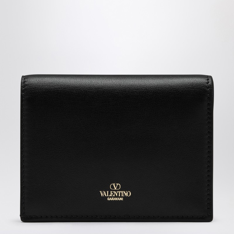 Valentino The Bold Edition Vlogo Leather Wallet In Black
