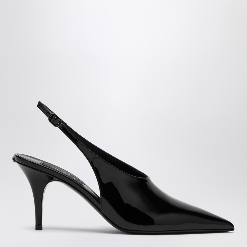 Le salon black patent leather slingback