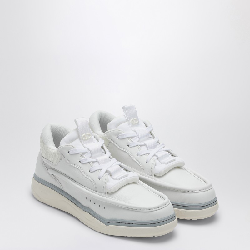 Valentino Runboot Leather Low-top Sneakers In White