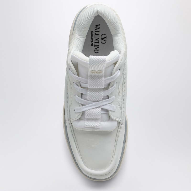 Valentino Runboot Leather Low-top Sneakers In White