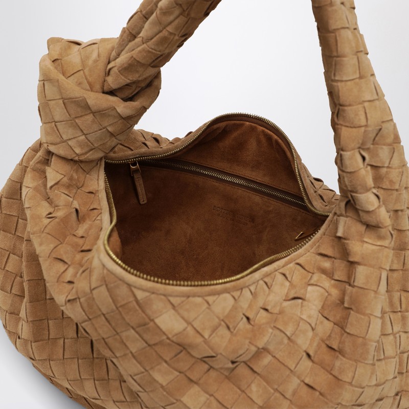 Bottega Veneta Small Jodie Bag In Amber Suede In Brown