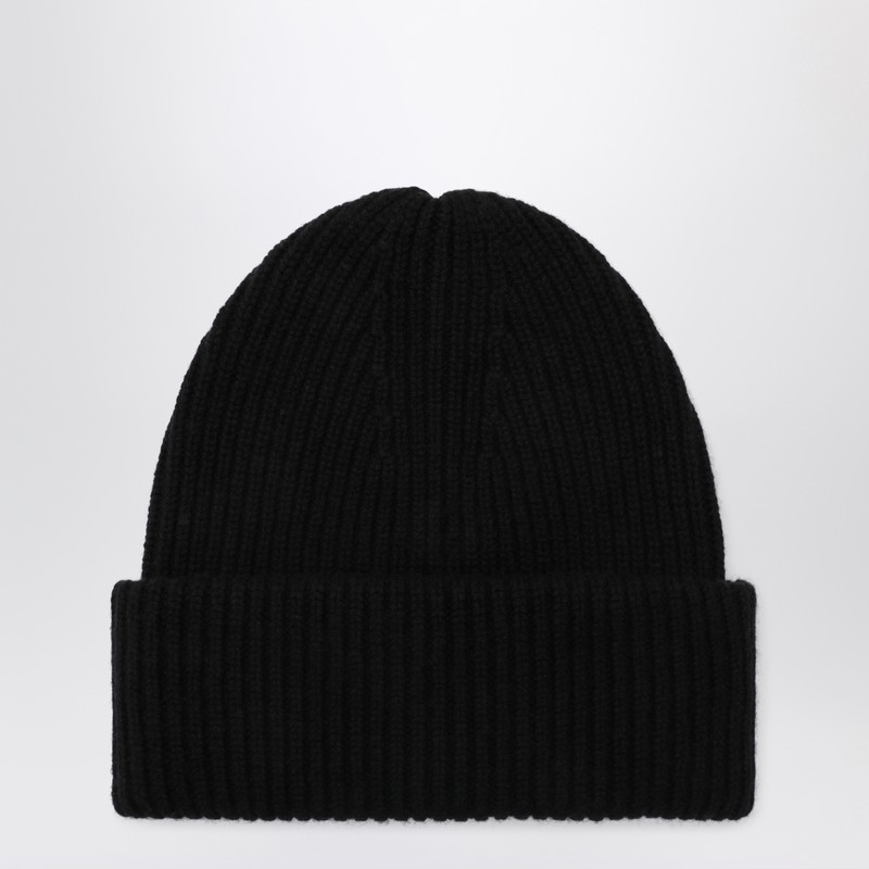 Almada Label Black Wool And Cashmere Beanie