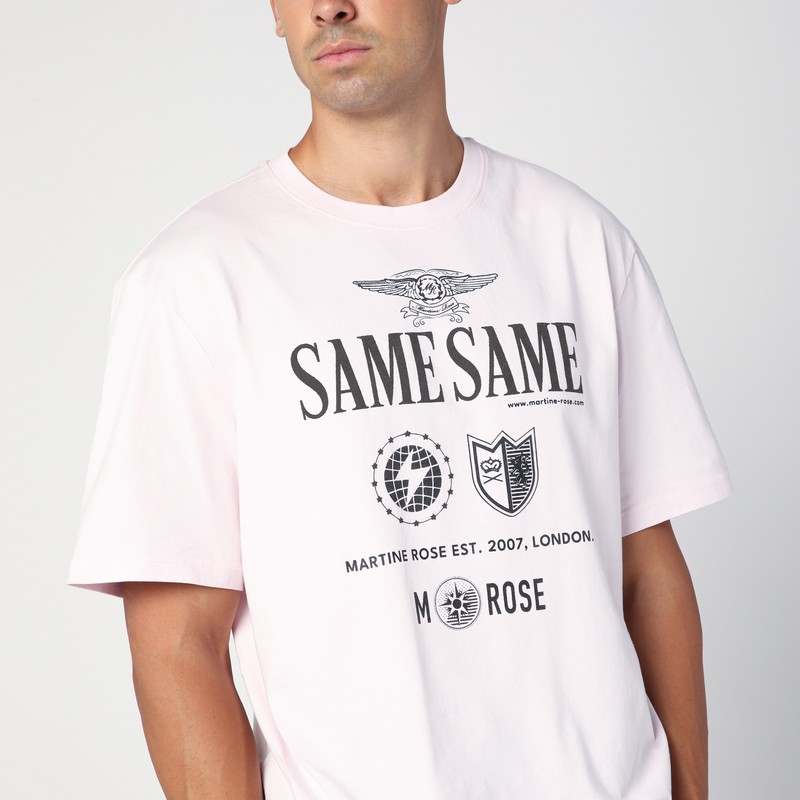 Martine Rose Crew Neck Graphic Print Short Sleeves T-shirt In Pink