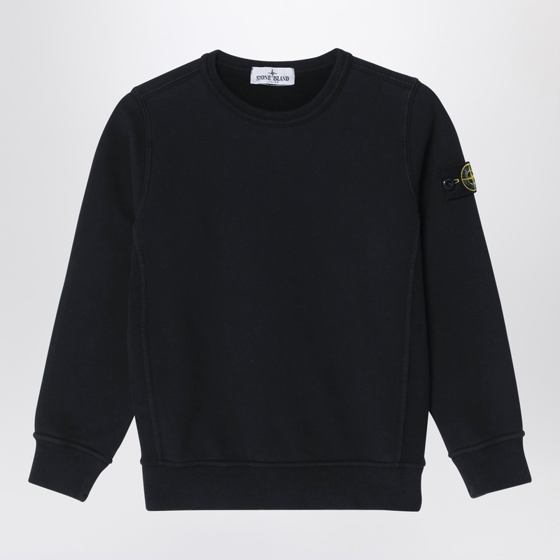 Black crew neck sweatshirt in cotton