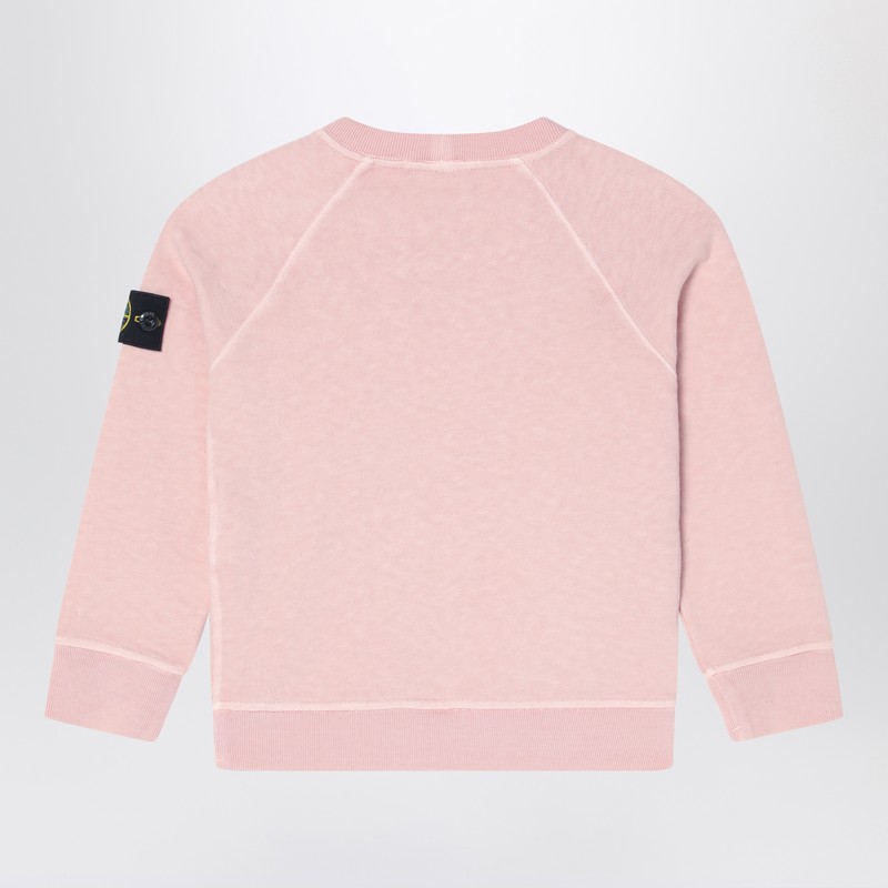 Stone Island Pink Crew Neck Sweatshirt In Cotton In Pink
