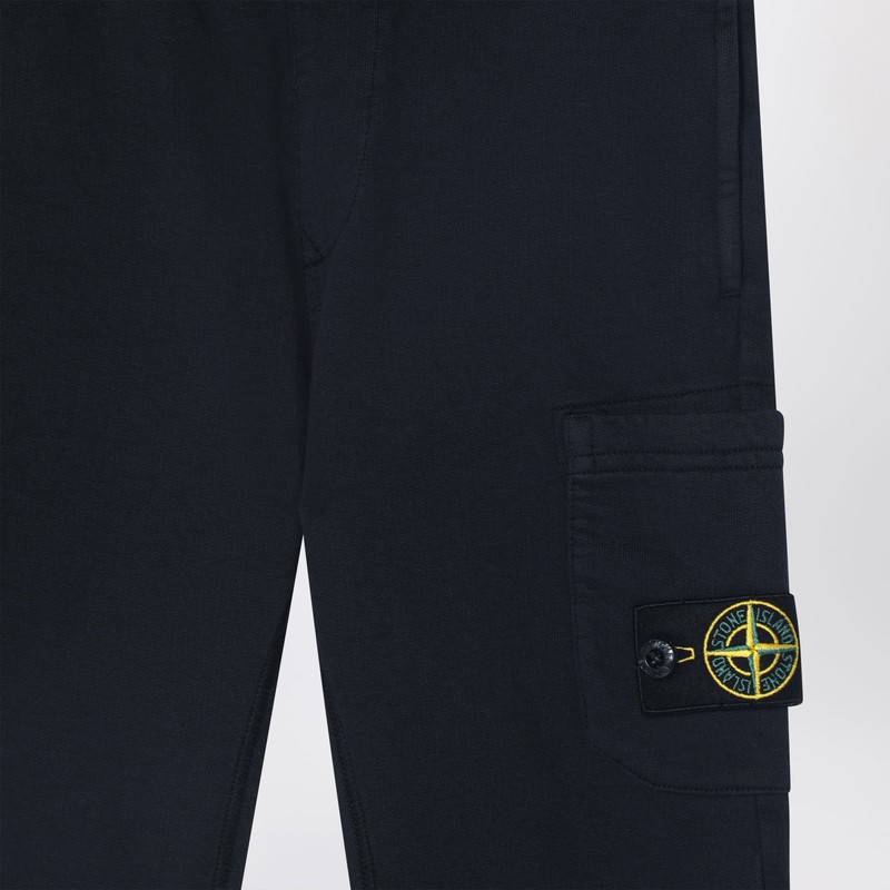 Stone Island Navy Blue Cotton Jogging Pants In Blue