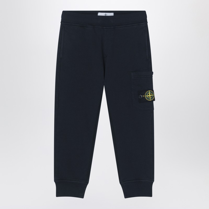 Stone Island Navy Blue Cotton Jogging Pants In Blue