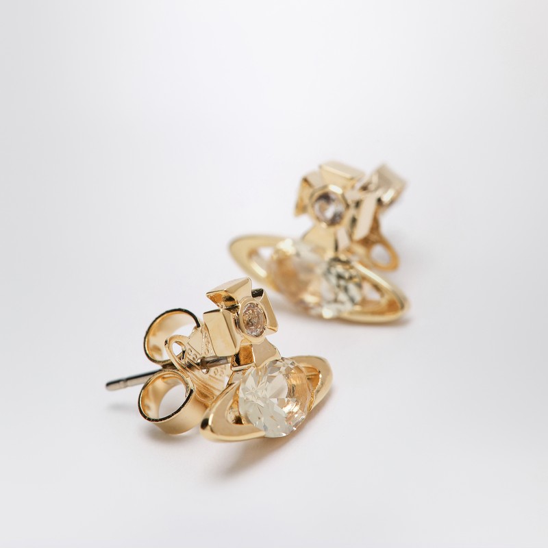 Vivienne Westwood Nano Solitaire Gold Earrings | ModeSens