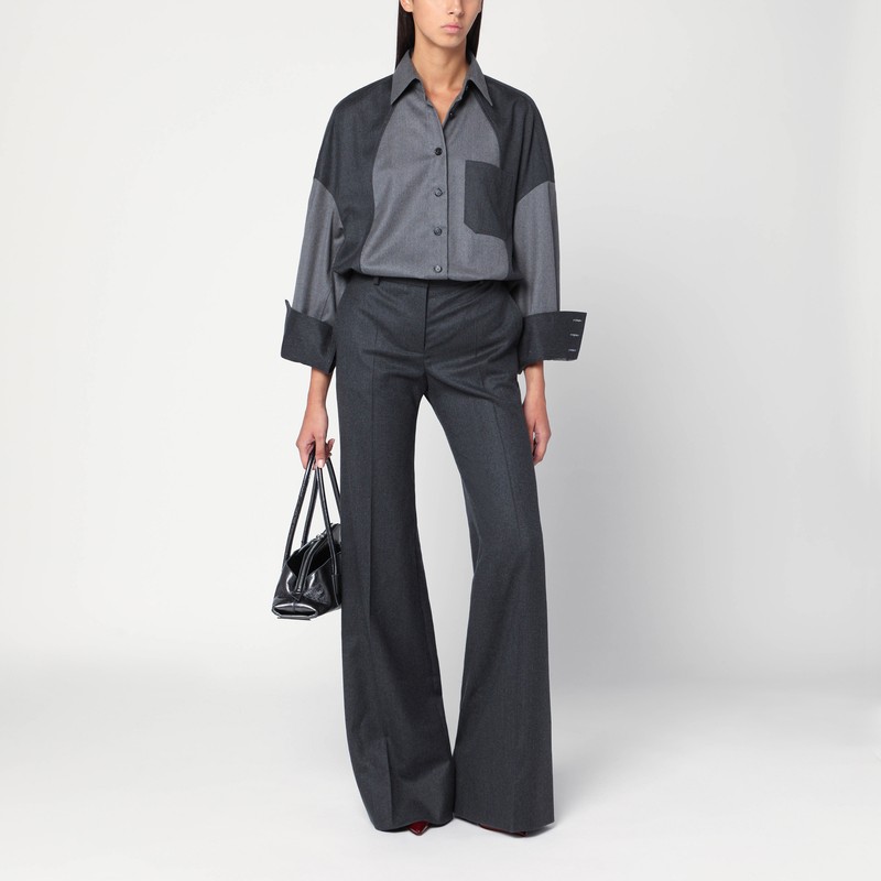 Stella Mccartney Oversized Gray Wool Shirt In Gray