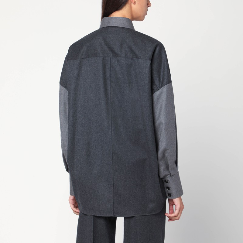 Stella Mccartney Oversized Gray Wool Shirt In Gray