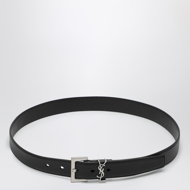 Cassandre black smooth leather belt