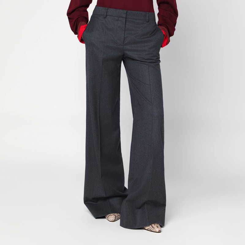 Wide grey wool trousers