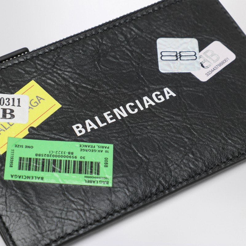 Balenciaga Black Cash Card Holder In Black