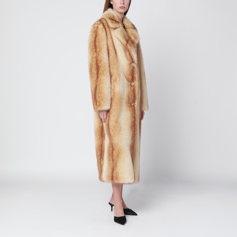 Stand Studio Beige/reddish-brown Nora Faux-fur Coat
