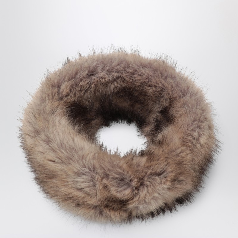 Stand Studio Zephyra Headband In Beige Fur In Brown