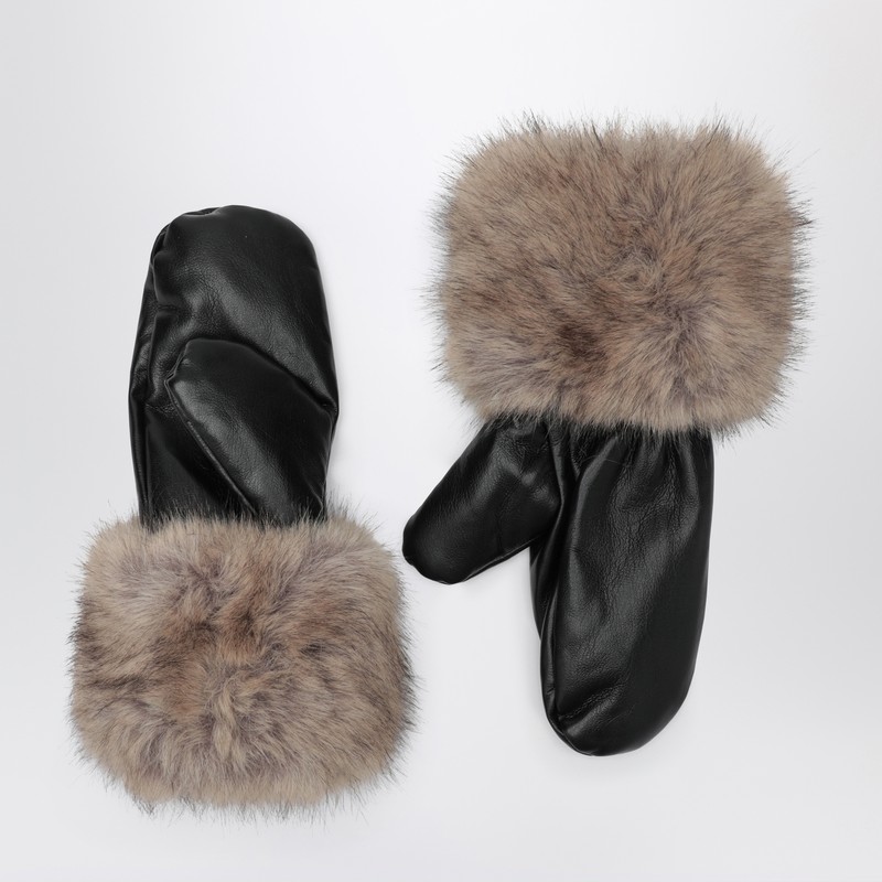 Jane gloves in leather and fur