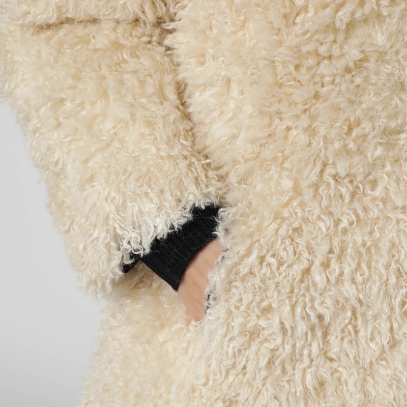 Stand Studio Light Beige Faux-fur Coat In Neutral