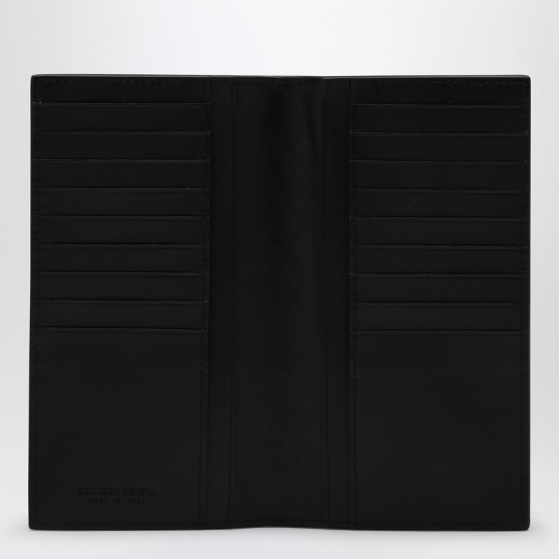 Bottega Veneta Black Vertical Card Holder In Intrecciato In Black