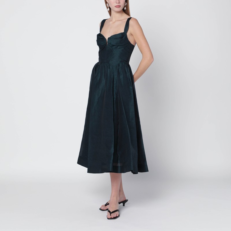 Zimmermann Rebellion Draped Midi Dress In Green