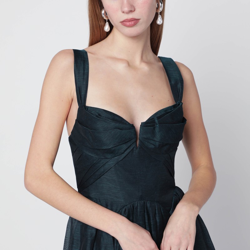 Zimmermann Rebellion Draped Midi Dress In Green