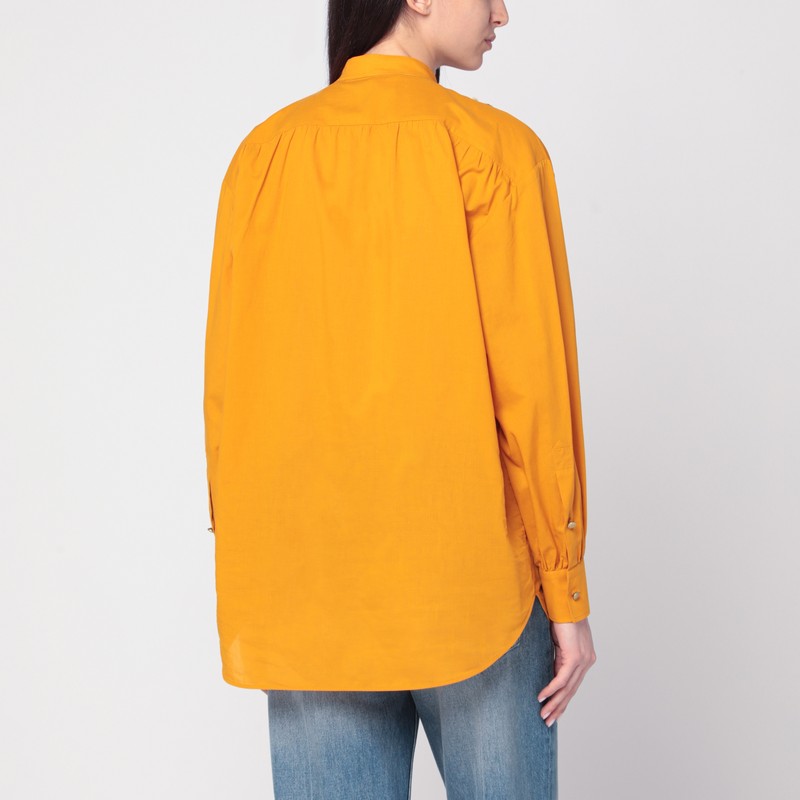 Valentino Ochre Yellow Shirt With Beads And Lace