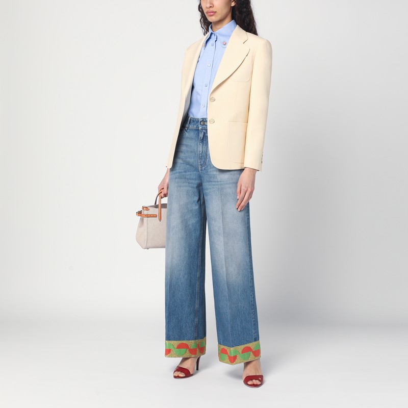 Valentino Wool And Silk Single-breasted Jacket In Beige