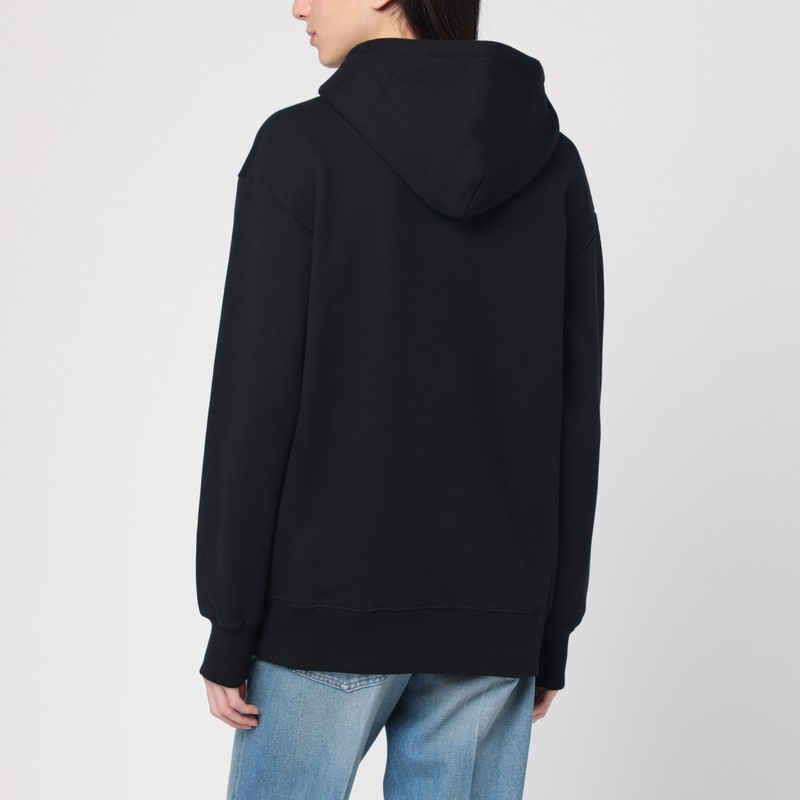 Valentino Garavani Cotton Hoodie With Print In Black