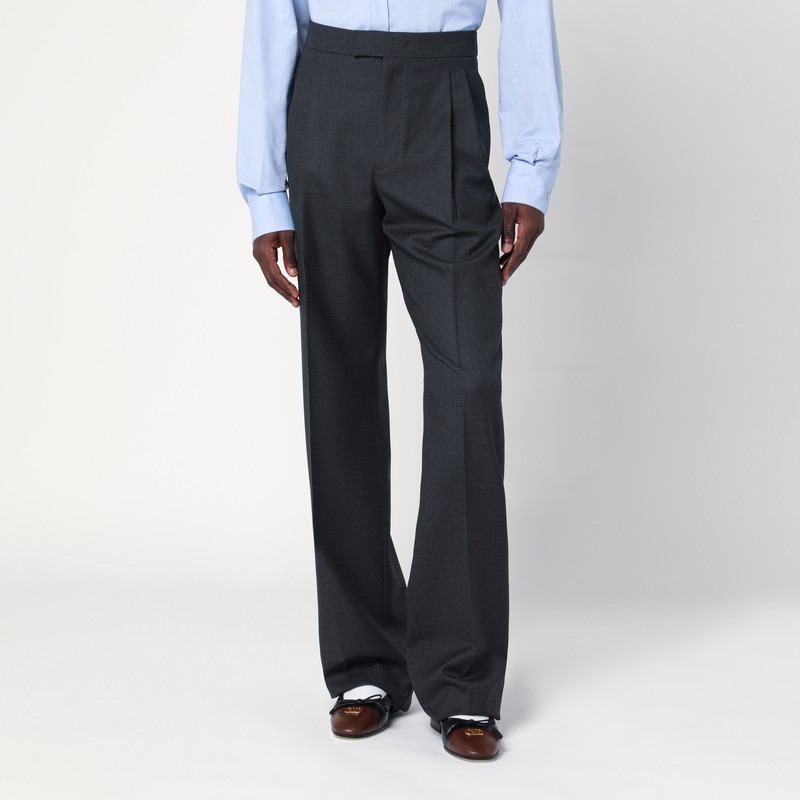 Charcoal grey wool trousers - Valentino - Modalova