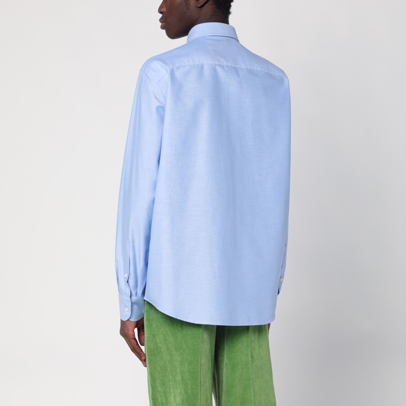 Valentino Camicia Maniche Lunghe Vlogo Signature Shirts Light Blue In Light Blue