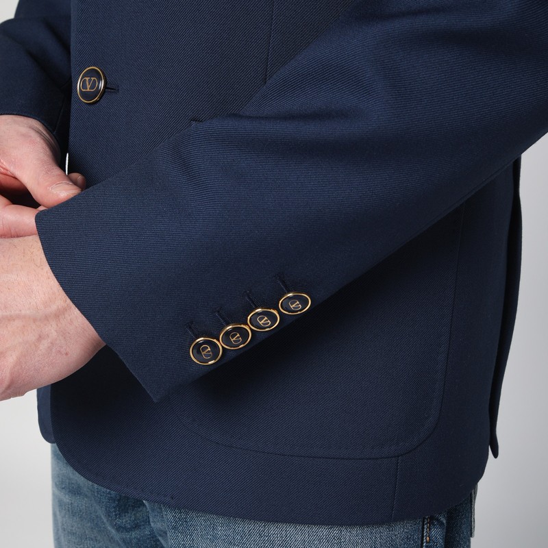 Valentino Single-breasted Jacket In Blue