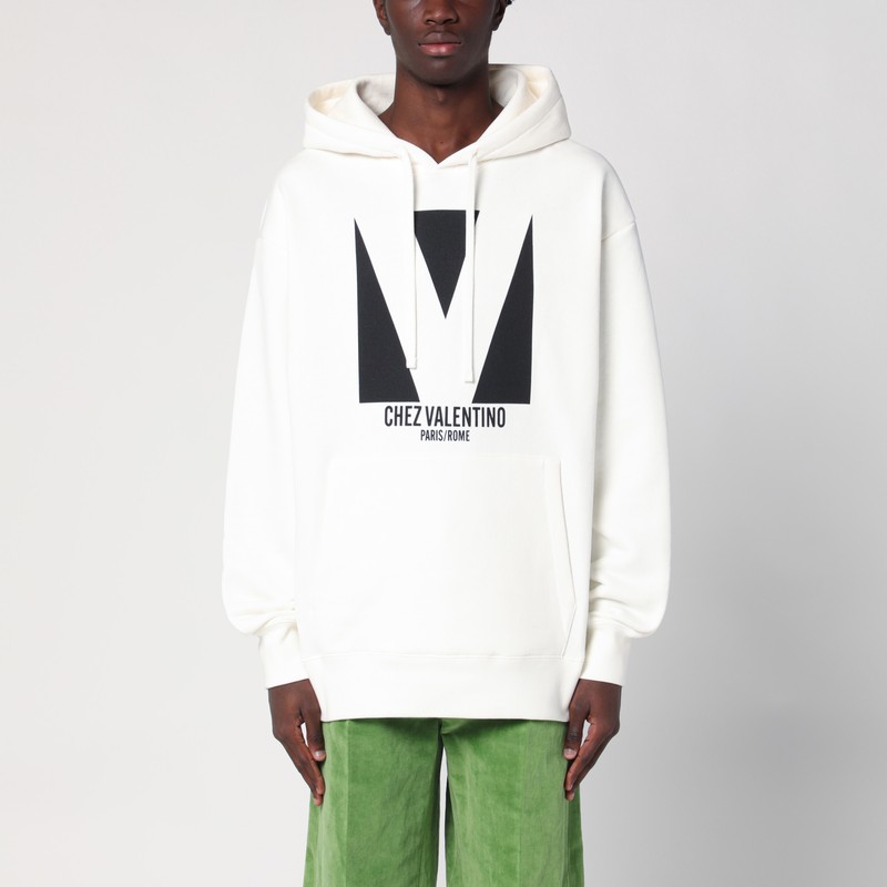 Valentino Garavani White Cotton Sweatshirt In Print