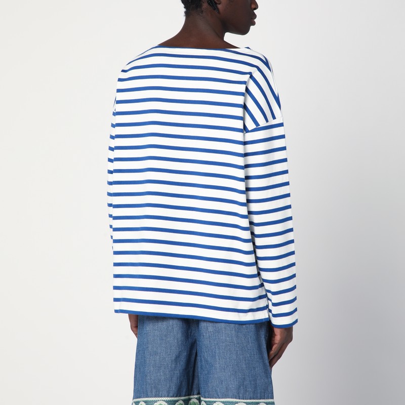 Valentino Chez Logo Long-sleeved Stripe T-shirt In Multicolor