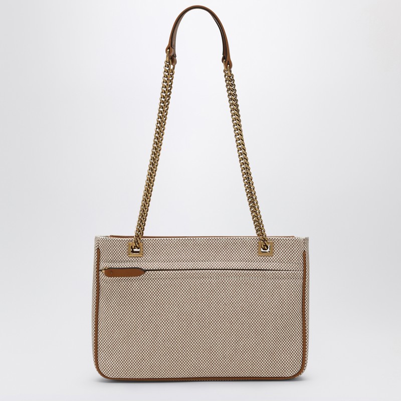 Valentino Small Viva Superstar Canvas Shoulder Bag In Beige