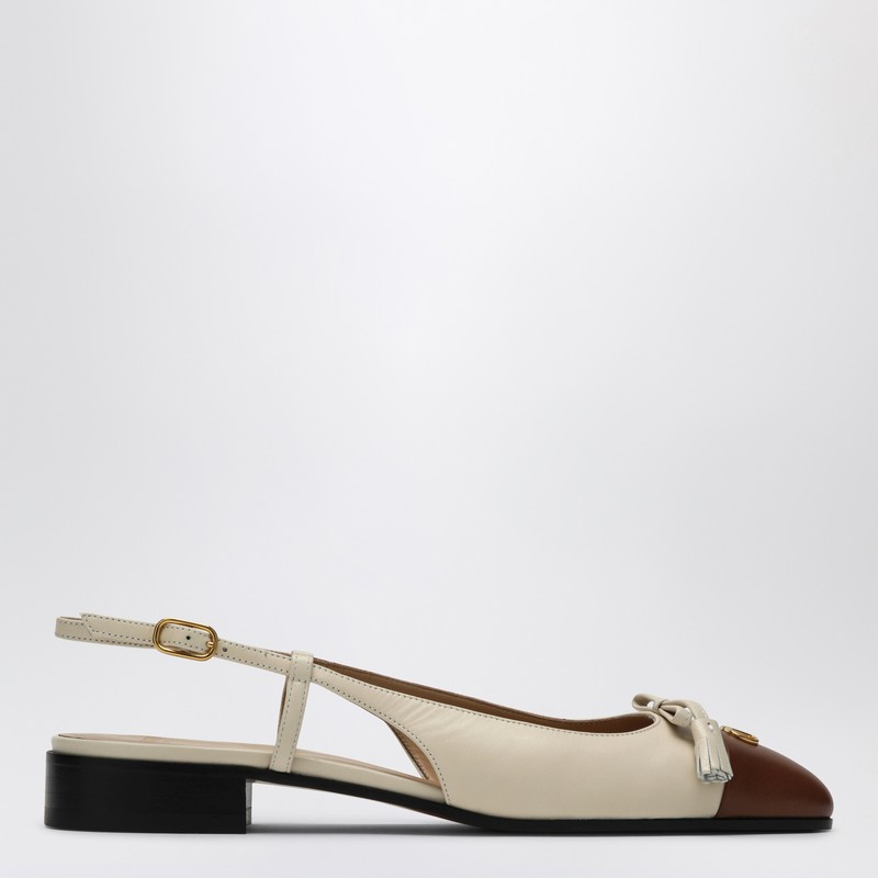 Valet Du Roi Slingback Ballerina Flats in Butter/Tobacco