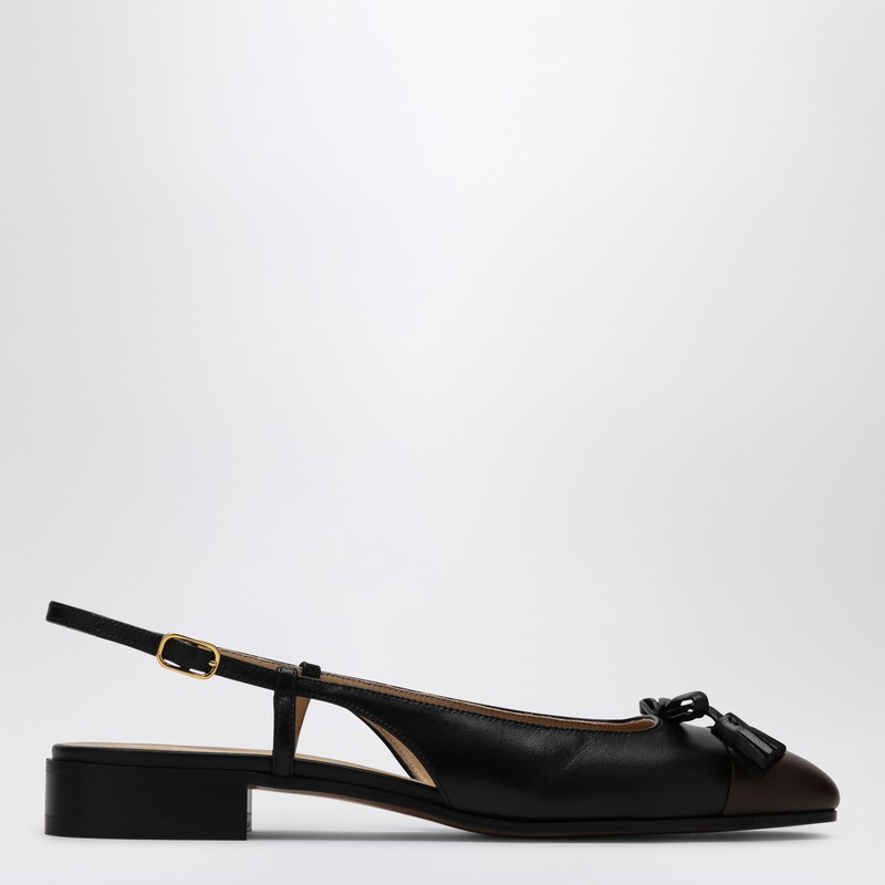 Valet Du Roi Slingback Ballerina Flats in Black/Coffee
