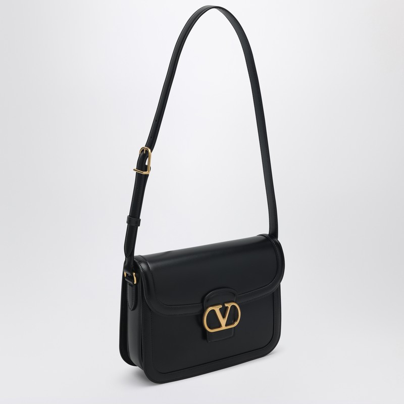 Valentino Garavani Garavani Alltime Calfskin Shoulder Bag In Black