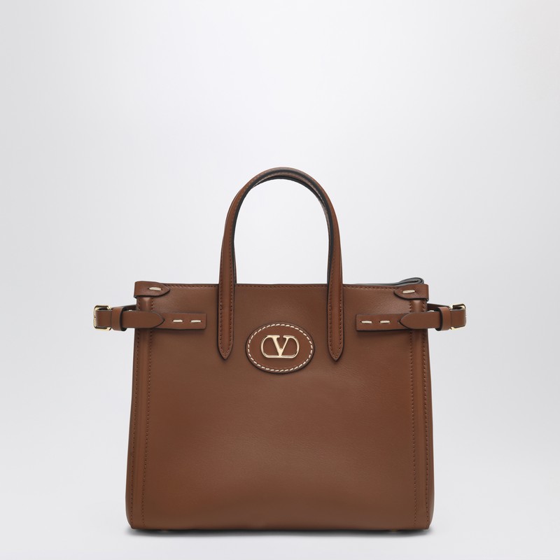 Tobacco leather small Antibes tote bag - Valentino Garavani - Modalova