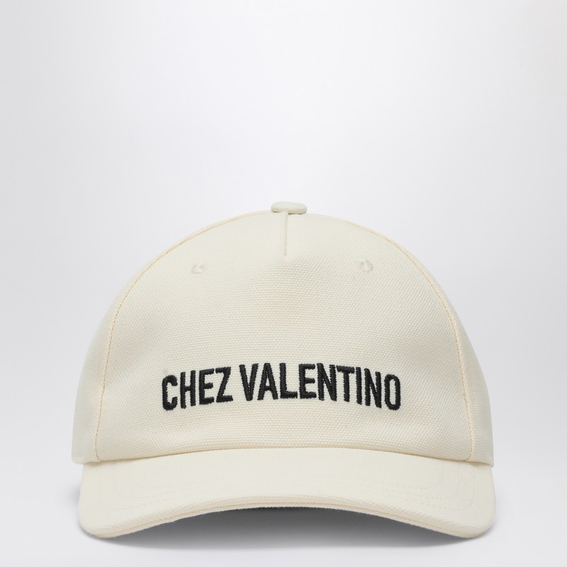 Chez Valentino ivory baseball cap