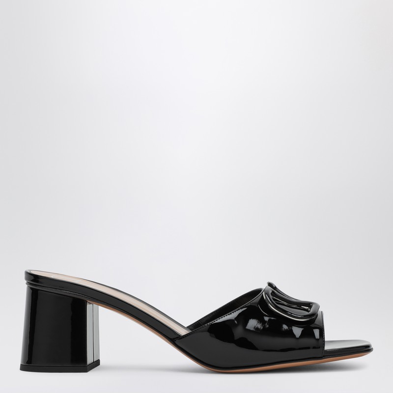 Vlogo Signature black patent leather sandal