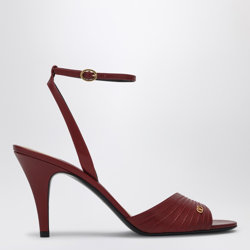 Dark red leather Sandalo Ladycrush