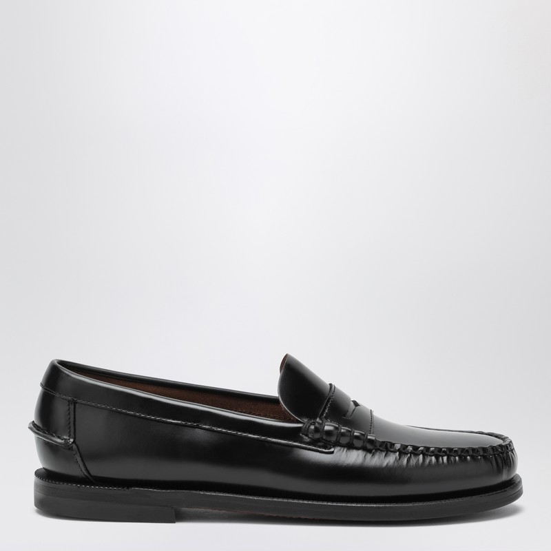 Sebago Black Leather Loafers In Nero Nero