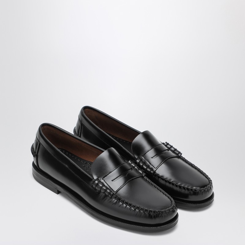 Sebago Black Leather Loafers In Nero Nero
