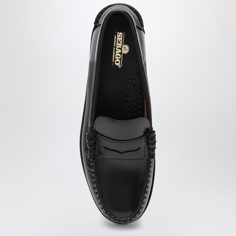 Sebago Black Leather Loafers In Nero Nero