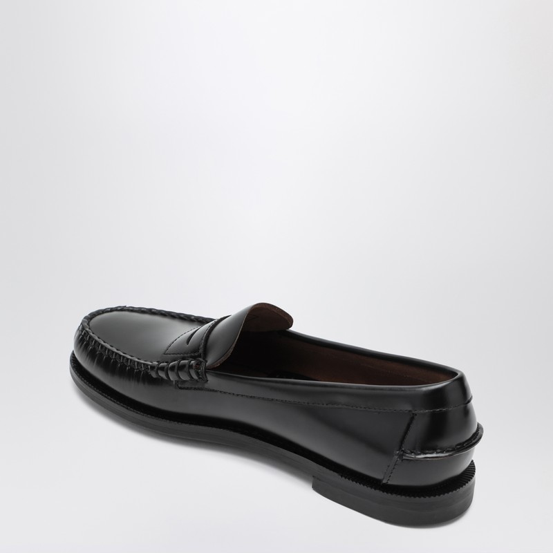 Sebago Black Leather Loafers In Nero Nero